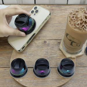 Haut-parleur portable RGB personnalisé avec aimant pour iPhone Android, chariot <span class=keywords><strong>de</strong></span> golf, camping, fête, bureau - Support <span class=keywords><strong>de</strong></span> téléphone magnétique, petit et pratique - Product Image 5