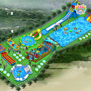 Équipement de jeux aquatiques commerciaux, parc aquatique gonflable mobile sur terre avec grand <span class=keywords><strong>toboggan</strong></span> aquatique <span class=keywords><strong>pour</strong></span> adultes - Product Image 5