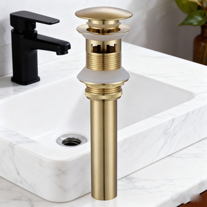 Bonde <span class=keywords><strong>de</strong></span> vidange escamotable moderne en laiton chromé à grand capuchon <span class=keywords><strong>pour</strong></span> <span class=keywords><strong>lavabo</strong></span> <span class=keywords><strong>de</strong></span> <span class=keywords><strong>salle</strong></span> <span class=keywords><strong>de</strong></span> <span class=keywords><strong>bain</strong></span> ou douche, facile à nettoyer, fabriquée en Chine - Product Image 4