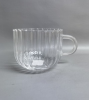 Tasse à café en verre à paroi unique avec poignée Tasse de base au design simple