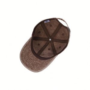 Gorra de béisbol de mezclilla casual unisex de 6 paneles, estilo Joker, con bordado 3D curvo y efecto lavado de copo de nieve. - Product Image 6