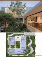 Conception architecturale clé en main, aménagement paysager, bassin à poissons, terrasse, fenêtre, porte, façade, fourniture, rendu 3D, service de plan d'étage