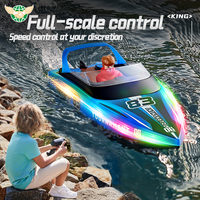 YF - Barcos de Carreras a Control Remoto para Niños, Juguetes para Piscina y Exteriores, con Doble Hélice, Alta Velocidad de 15 KM/H
