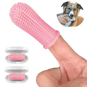 Escova de silicone para dentes de animais de estimação, escova macia para proteger gengivas 360 graus, escova surround para cães e gatos