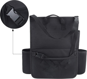 Sac de rangement suspendu pour siège de <span class=keywords><strong>voiture</strong></span> durable, sac organisateur extérieur pour siège avant et arrière, sac pour ordinateur portable, porte-gobelet, sangle réglable - Product Image 5