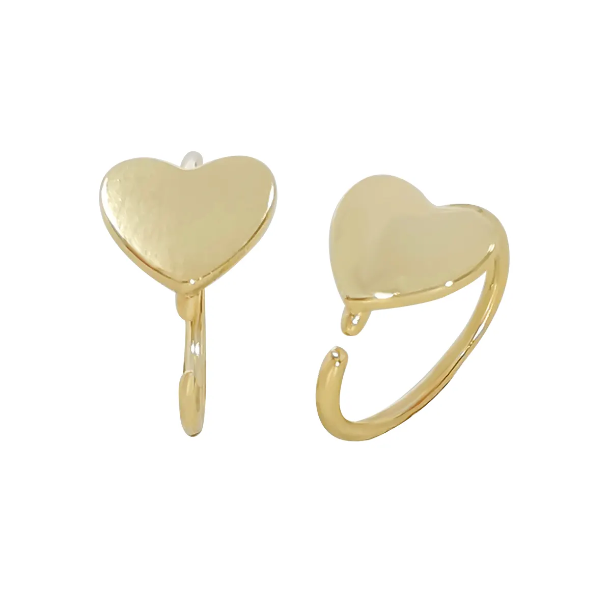 Hoge Kwaliteit 14K Real Gold Stud Oorbellen Klassieke Luxe Sieraden Set Geel Gouden Hart Vormige Oorbel