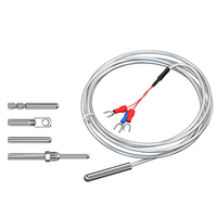4 20mA K Type Thermocouple Probe Kelas A Sensor Suhu Oli Hidrolik Baja Tahan Karat Kabel 5m Pemantauan Industri