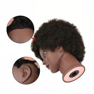 Tête de mannequin <span class=keywords><strong>afro</strong></span> pour la pratique des coiffures, <span class=keywords><strong>cheveux</strong></span> 100% humains, tête de poupée avec support à pince pour le tressage et le coiffage - Product Image 5
