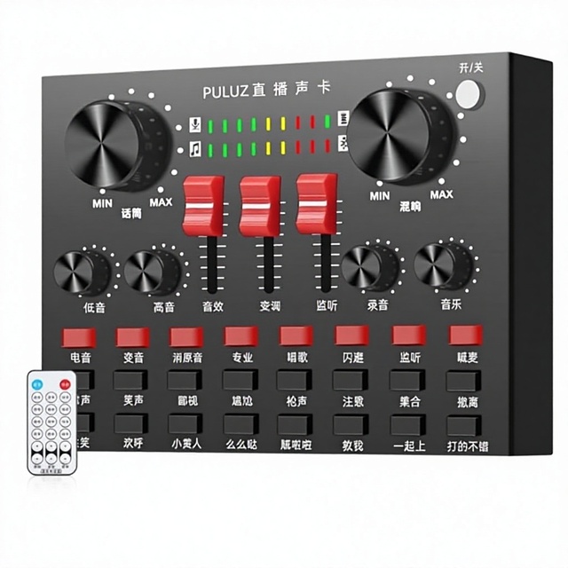 PULUZ PU611B Live Streaming Sound Card, Bluetooth Karaoke Singing Recording Mixer, Suitable for Mobile Phones/Computers