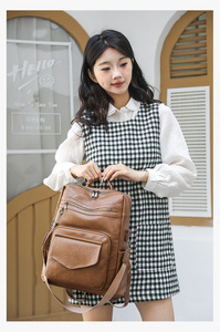 High Quality Women <b>Backpack</b> Purse Fashion Pu Leather <b>Large</b> Designer Travel Bag Ladies Shoulder Bags - Product Image 3