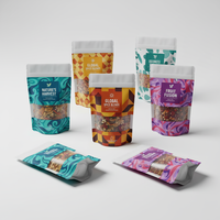 Boîte d'abonnement, sachet d'emballage en plastique avec fermeture éclair, étiquette privée, collation pour animaux de compagnie