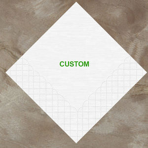 Servilletas de papel de cóctel decorativas desechables blancas personalizadas servilletas para boda cocina Cafetería Restaurante tejido con logotipo - Product Image 2