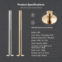 Diffuseur d'ambiance en alliage d'aluminium à grande capacité, plaqué or/argent, avec lumière d'ambiance, machine à parfum pour la maison, vente en gros