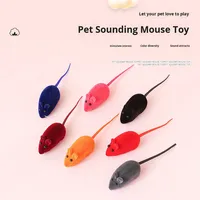 Nouveau jouet à mâcher pour chat, souris en peluche colorée, jouet amusant qui couine pour chat, pour jouer seul, souris mignonne, jouets sonores pour chats