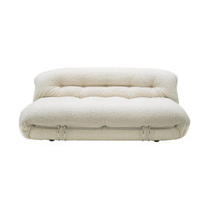 Tobia Scarpa <span class=keywords><strong>Soriana</strong></span> Loveseat Banco Marco de acero inoxidable Sofá seccional Tela Un asiento Sala de estar Sofá Conjunto INS Famoso - Product Image 6