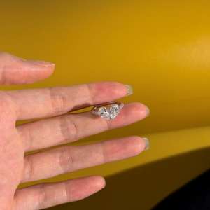 Dylam en Stock mujeres promesa 925 plata esterlina compromiso boda Cz Cubic Zircon anillo de dos piedras - Product Image 5