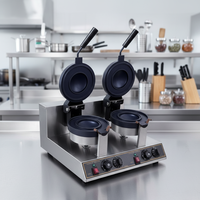 Mesin Pembuat Burger UFO 2400W Dual-Head, Mesin Hamburger Praktis, Mesin Pemanggang Burger, Pembuat Waffle Es Krim Baru