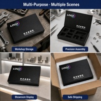 Boîtes en carton rigide gris personnalisées de haute qualité pour l'emballage de matériel, d'outils et d'accessoires pour électriciens automobiles