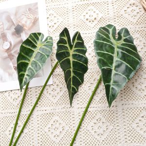 Plante Artificielle CallaFloral Alocasia Verte en PVC pour Décoration Intérieure, Style INS pour Mariage, E-commerce Transfrontalier - Product Image 2