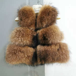 Custom Natural Racoon Vest Fluffy Winter Warm Real Raccoon <strong>Fur</strong> Gilet Baby Girl Kids <strong>Fur</strong> Vest - Product Image 3