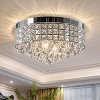 Plafonnier LED moderne de luxe avec décor en cristal et base en métal pour l'éclairage d'hôtel