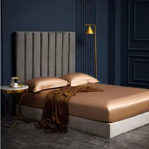 Draps de lit brodés en Satin de soie, ensemble moderne taille unique, pièces