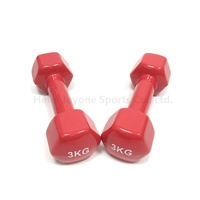 Hexagone entraînement vinyle haltères main poids couleur PVC trempage enduit tête hexagonale vinyle haltère