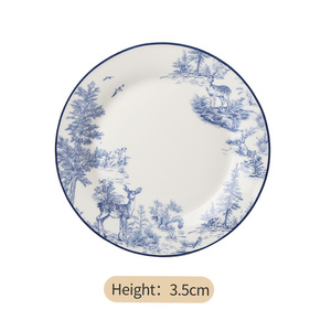 Service de table rétro personnalisé en porcelaine renforcée, style français moderne et minimaliste, ensemble d'assiettes de haute qualité et magnifiques - Product Image 5