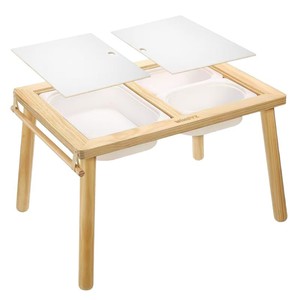 Mesa infantil multifuncional de madera de 21.34x17.71 pulgadas con cajas de almacenamiento para juegos y aprendizaje en interiores - Product Image 2