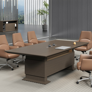 โต๊ะประชุมไม้ทรงสี่เหลี่ยมผืนผ้าแบบเรียบง่าย โต๊ะเจรจาสำหรับหลายคน โต๊ะประชุมในห้องประชุม - Product Image 4