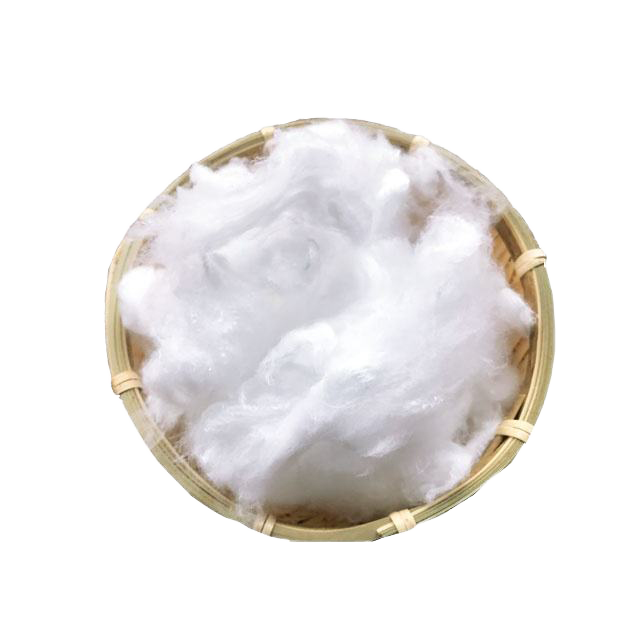 Solid Recycled 100% Polyester Staple Fiber for Ring Spinning Blended Yarn Raw Material