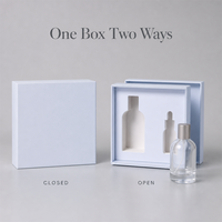 Boîte cadeau rigide personnalisée pour parfum, deux pièces (couvercle et base) avec insert découpé