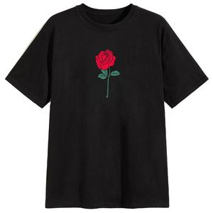 Camiseta de Gran Tamaño con Bordado de Chenilla 100% Algodón para Hombre, Personalizada al por Mayor, Camiseta con Logotipo Bordado 100% Algodón Orgánico - Product Image 1