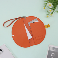 Portefeuille de passeport en forme d'orange, nouveau design, porte-documents créatif en cuir PU, sac de rangement multifonctionnel pour carte d'identité, billet, pour les voyages