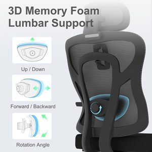 High <b>Back</b> Adjustable Ergonomic Office <b>Chair</b> with Headrest Modern Swivel Mesh Design for Home Office Use - Product Image 3