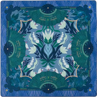 Alas Mahjong Turquoise 31.5"x31.5" Neoprena Anti-Selip Peredam Suara untuk Mahjong Amerika