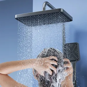 Digital Display Shower In-wall Shower Set Piano Design Shower With LED Light