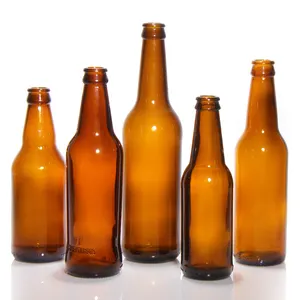 Venta al por mayor ámbar vacía marrón oscuro botella de vidrio de cerveza de 250 Ml 300 Ml 330 Ml 500 Ml 650 Ml 750 Ml 1000 Ml botella de vidrio para botella de cerveza de jugo