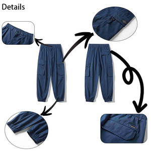 Quần Cargo Nam Phong Cách Retro Mỹ Màu Khaki, Dáng Slim Straight, Rộng, Dài, Phong Cách Quân Đội, In Họa Tiết Trơn - Product Image 4