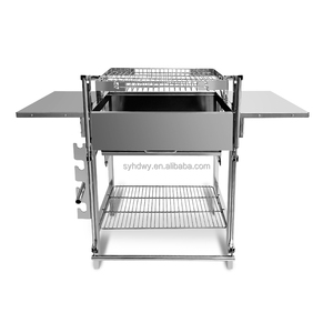 Barbecue portable rotatif en acier inoxydable avec plateau à charbon réglable et design à rotation pour la maison, la cuisine, l'extérieur et le camping - Product Image 5
