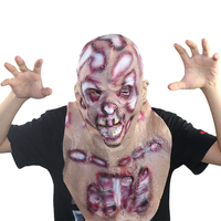 Masque de squelette zombie en latex, déguisement effrayant de fantôme maléfique pour Noël, Halloween, fête, maquillage, horreur, farce, blague, cadeaux