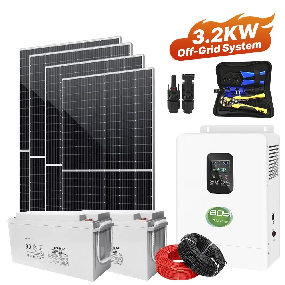 بيع مباشر من المصنع هجين 5 كيلو وات 10 كيلو وات 3.2 كيلو وات خارج الشبكة أنظمة طاقة شمسية منزلية 1 كيلو فولت
