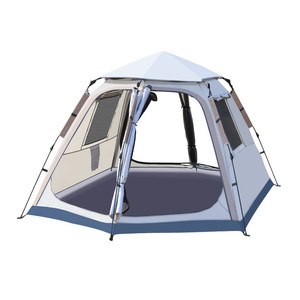 Tente de camping extérieure printemps-été 290x210cm, grand espace, hexagonale, automatique, imperméable, pour 6 à 8 personnes, usage familial - Product Image 2