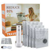 Sac de rangement sous vide G-Vacuum pour voyage, avec pompe, pour bagages et valises, économiseur d'espace pour vêtements et pochettes de compression de voyage