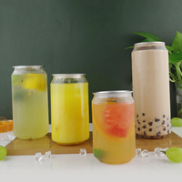 Bocaux/Bouteilles en Plastique Transparent Alimentaire Personnalisés pour Boissons Gazeuses, Gâteaux, Jus avec Logo, Faciles à Ouvrir, 210 ml, 250 ml, 330 ml, 500 ml