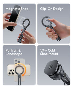 Soporte magnético para teléfono Ulanzi MA07 Maglock con luz de doble cara 1/4 trípode de cámara con zapata fría para <span class=keywords><strong>Iphone</strong></span> 16 15 14 <span class=keywords><strong>13</strong></span> - Product Image 3