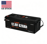 Stock entrepôt US – Batterie LiFePO4 12,8 V 628 Ah 8038 Wh à décharge profonde au lithium fer phosphate pour système solaire de camping-car