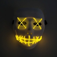 Masque intégral lumineux EL en PVC, base blanche, pour Halloween, Pâques, Fête, Carnaval, style effrayant et amusant, pour le marché transfrontalier