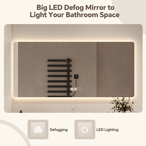 Meuble-lavabo minimaliste crème <span class=keywords><strong>avec</strong></span> vasque intégrée en pierre acrylique, <span class=keywords><strong>miroir</strong></span> LED intelligent/armoire-lavabo - Product Image 3