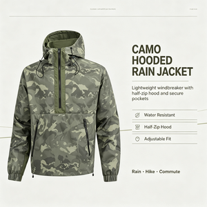 <span class=keywords><strong>Veste</strong></span> à capuche camouflage personnalisée avec logo, vente en gros d'usine, pour hommes, style vintage, vêtements de travail, streetwear, manteau d'extérieur, OEM - Product Image 4
